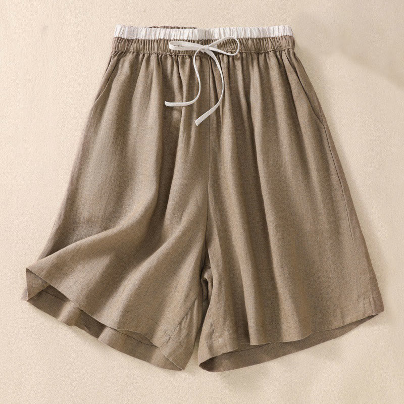 Men's Relaxed Knee-Length Shorts with Contrasting Waistband and - Shorts for Men