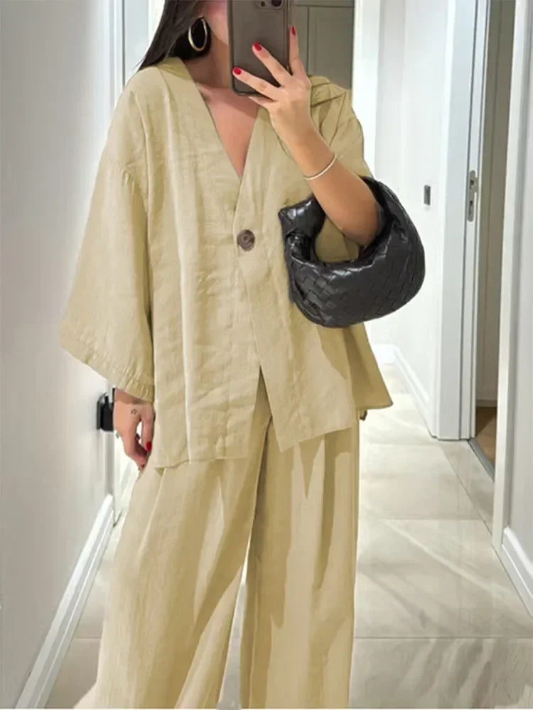 Emma Cotton Linen Two-Piece Set - view 11