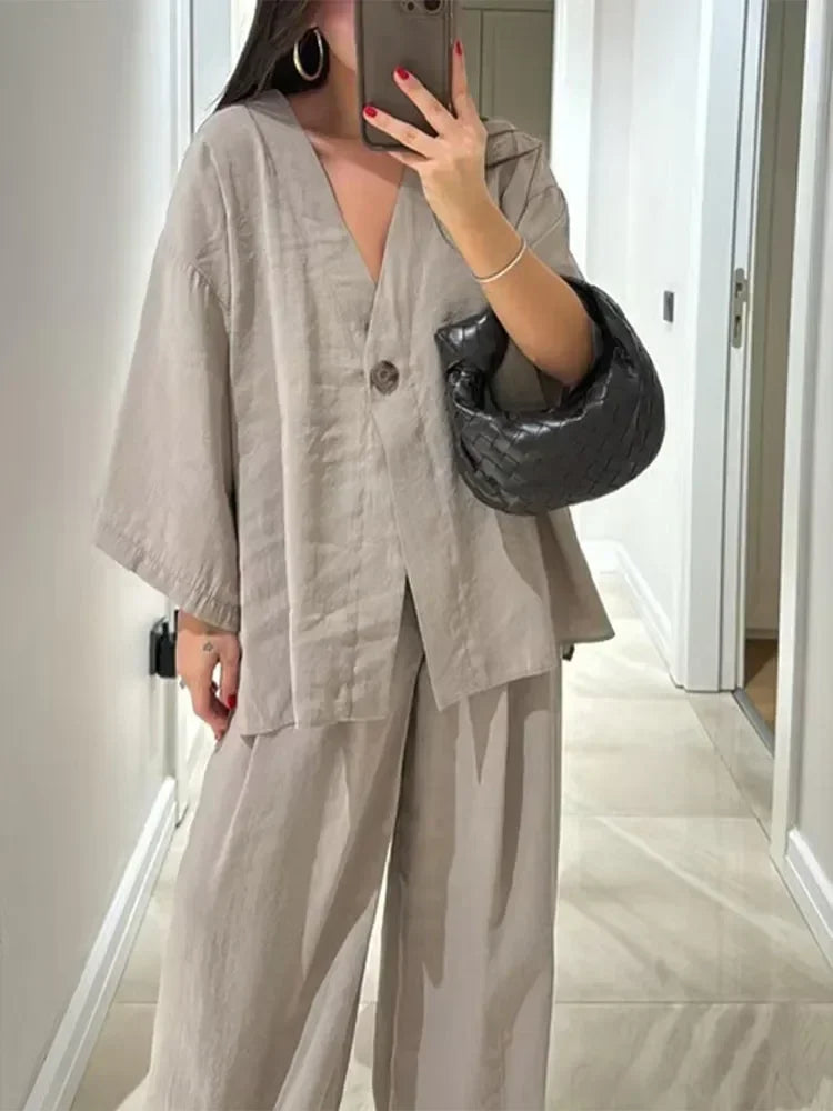 Emma Cotton Linen Two-Piece Set - view 7