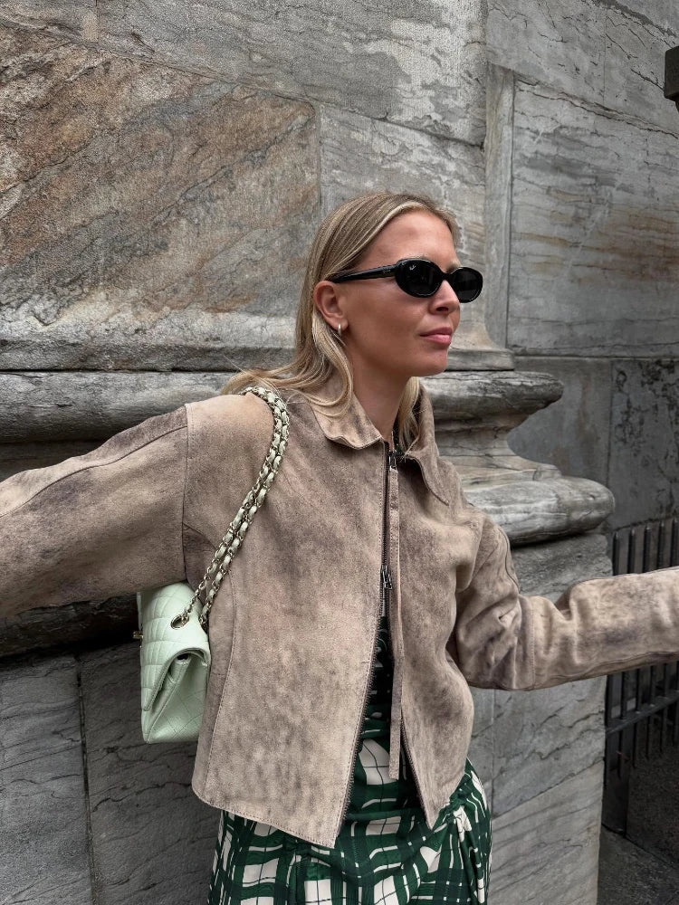 Clara | Elegante Lederjacke für Damen Herbst 2