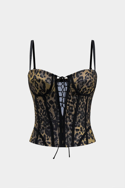 Irene | Seductive Corset Top for Women Leopard Print 0