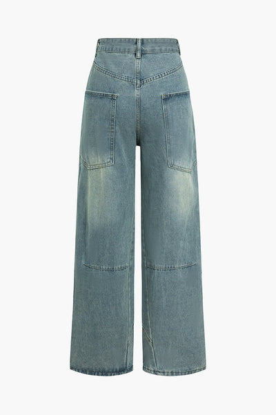 Kirsten | Elegante Wide Leg Jeans für Damen Vintage Wasch 1