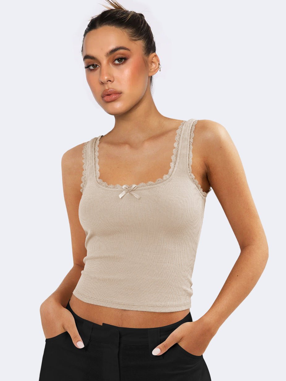Leah | Elegante Ribbed Tank Top für Damen mit Spitze 0