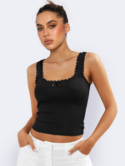 Leah | Elegante Ribbed Tank Top für Damen mit Spitze 4