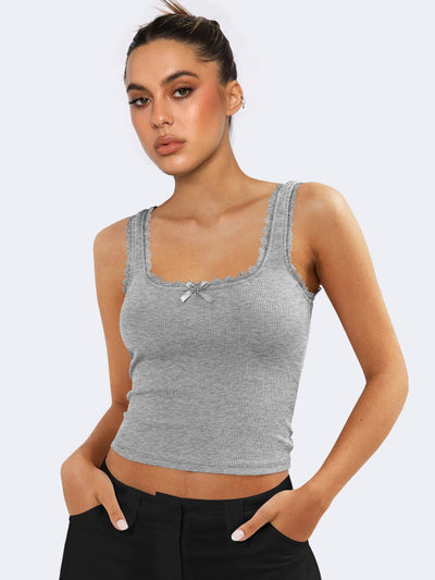 Leah | Elegante Ribbed Tank Top für Damen mit Spitze 6