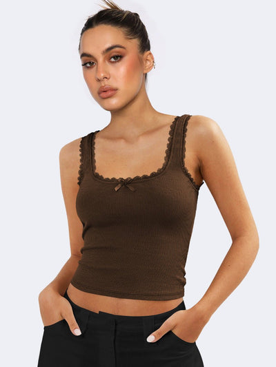 Leah | Elegante Ribbed Tank Top für Damen mit Spitze 8