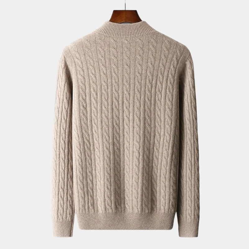 Leon | Eleganter Merino Wollpullover für Herren Quarter Zip 1