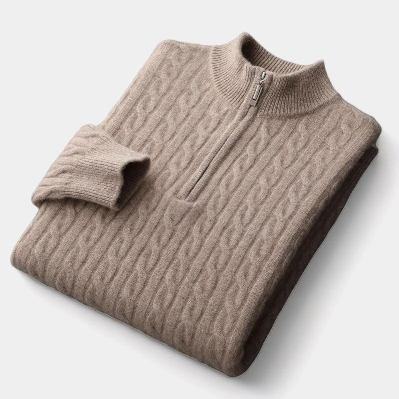 Leon | Eleganter Merino Wollpullover für Herren Quarter Zip 2