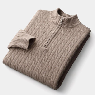 Leon | Eleganter Merino Wollpullover für Herren Quarter Zip 2