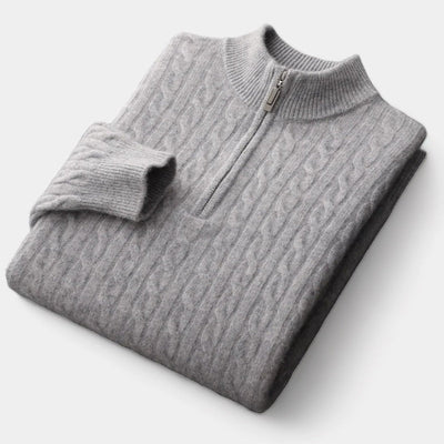 Leon | Eleganter Merino Wollpullover für Herren Quarter Zip 3