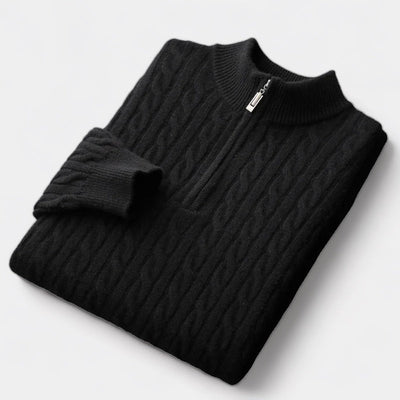 Leon | Eleganter Merino Wollpullover für Herren Quarter Zip 4