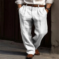 Lukas Casual Linen Trousers - back view