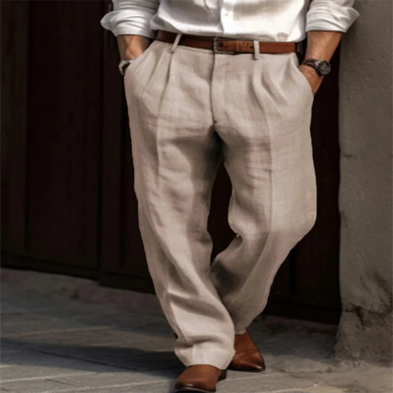 Lukas Casual Linen Trousers - view 6