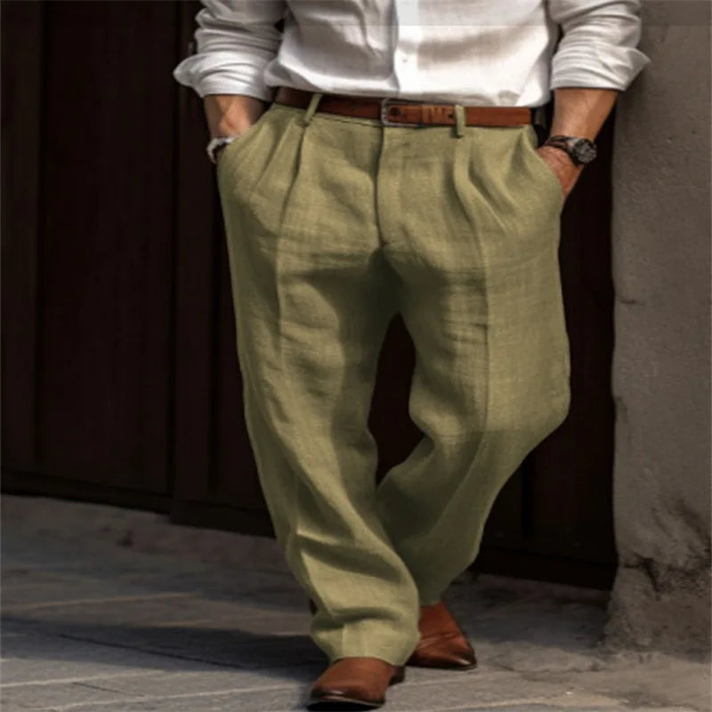 Lukas Casual Linen Trousers - view 7