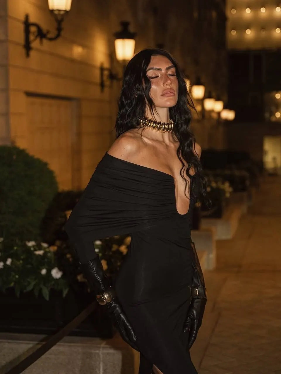 Emma Off-Shoulder Maxi Dress - detail view