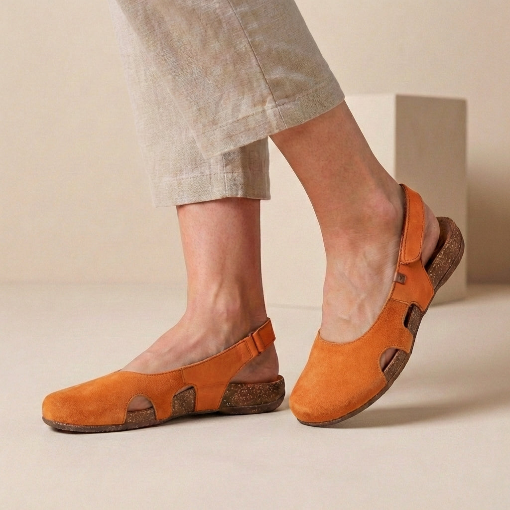 Women's Slingback Sandals with Sculpted Footbed and Side Cutouts - Sneaker for Women
