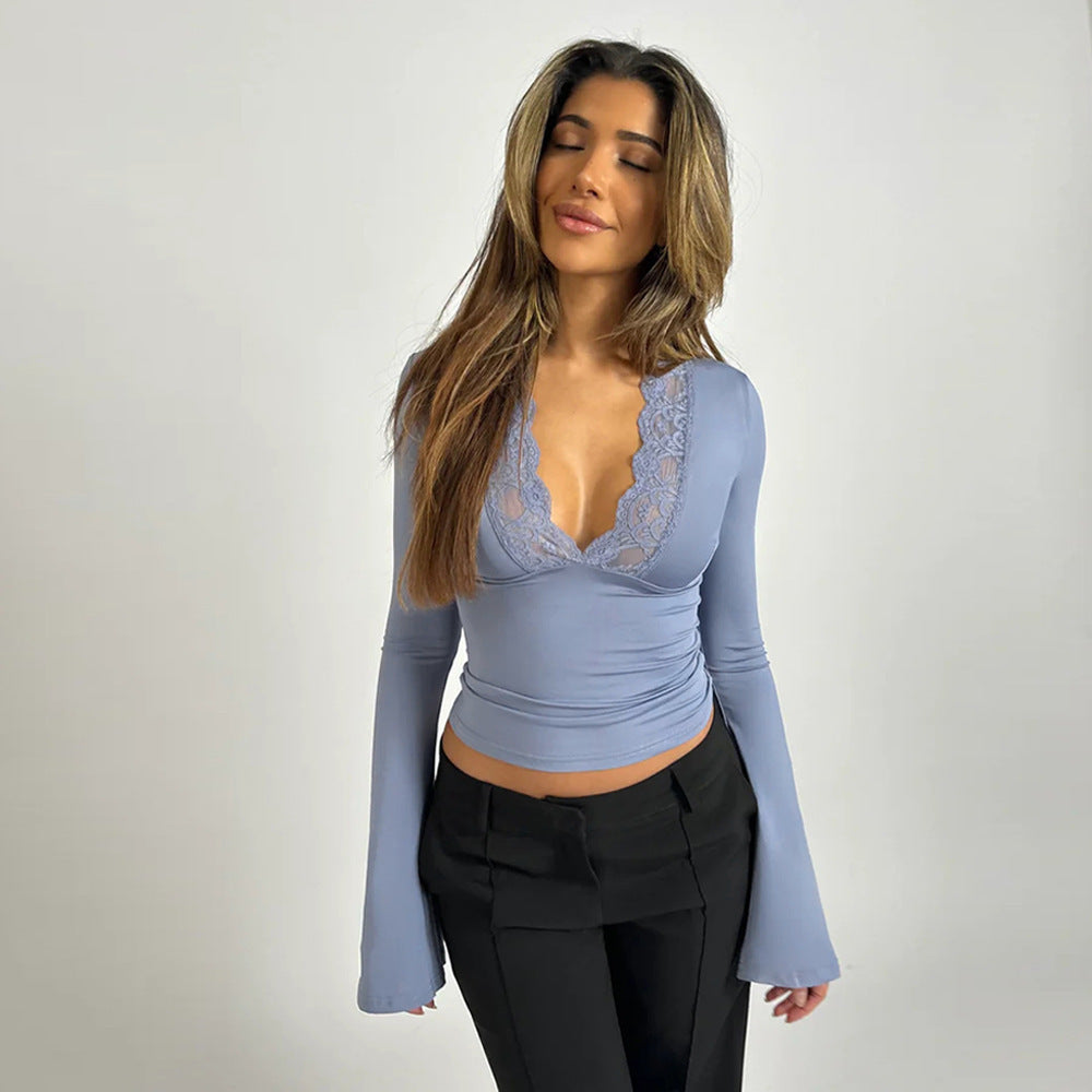 Roxana | Elegante Spitzenbluse für Damen langarm 9